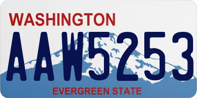 WA license plate AAW5253