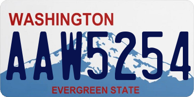 WA license plate AAW5254