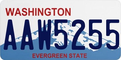 WA license plate AAW5255