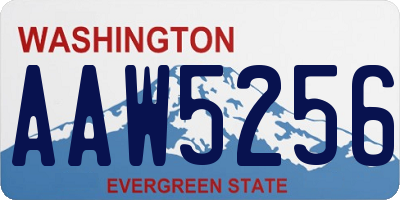 WA license plate AAW5256