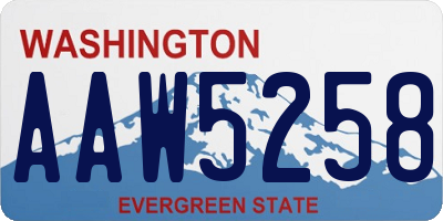 WA license plate AAW5258