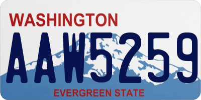 WA license plate AAW5259