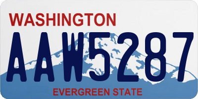 WA license plate AAW5287