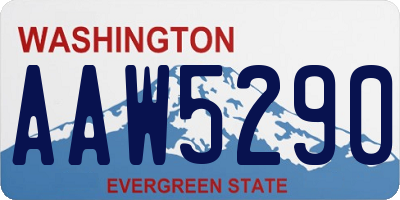WA license plate AAW5290