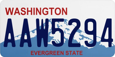 WA license plate AAW5294