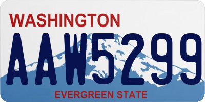 WA license plate AAW5299