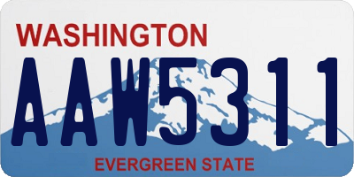 WA license plate AAW5311