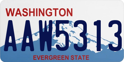 WA license plate AAW5313