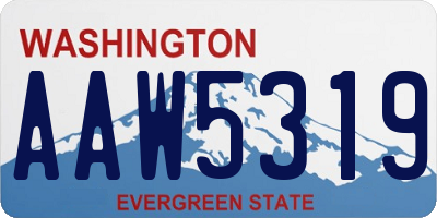 WA license plate AAW5319