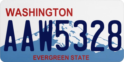 WA license plate AAW5328