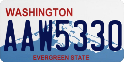 WA license plate AAW5330