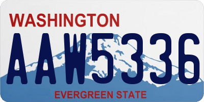 WA license plate AAW5336