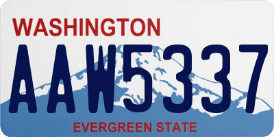 WA license plate AAW5337