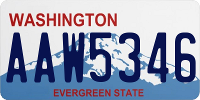 WA license plate AAW5346