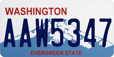 WA license plate AAW5347