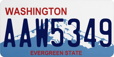 WA license plate AAW5349