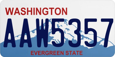 WA license plate AAW5357