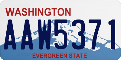 WA license plate AAW5371
