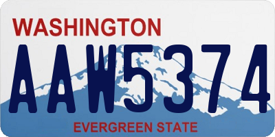 WA license plate AAW5374