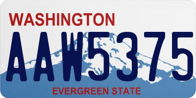 WA license plate AAW5375