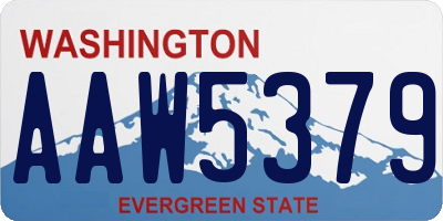 WA license plate AAW5379