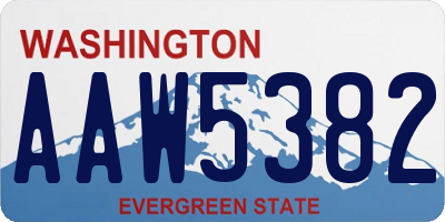 WA license plate AAW5382