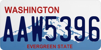WA license plate AAW5396
