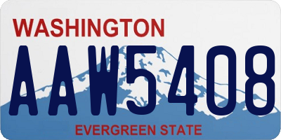 WA license plate AAW5408
