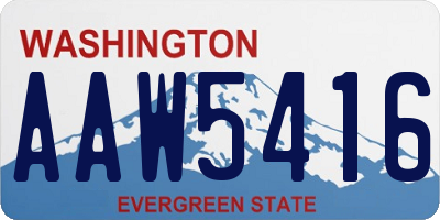 WA license plate AAW5416