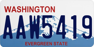 WA license plate AAW5419