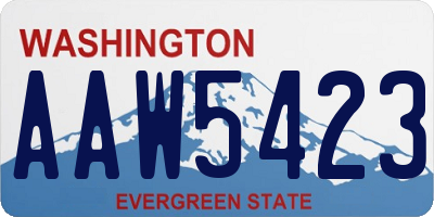 WA license plate AAW5423