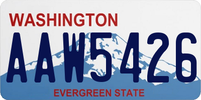 WA license plate AAW5426