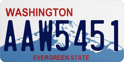 WA license plate AAW5451