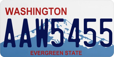 WA license plate AAW5455