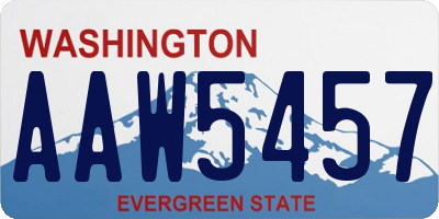 WA license plate AAW5457