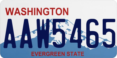 WA license plate AAW5465