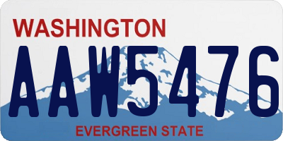 WA license plate AAW5476