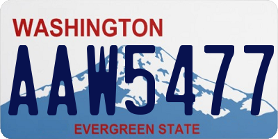WA license plate AAW5477