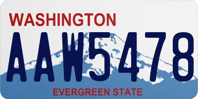 WA license plate AAW5478