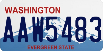 WA license plate AAW5483