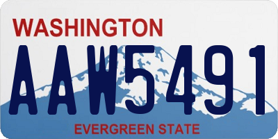 WA license plate AAW5491