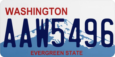 WA license plate AAW5496