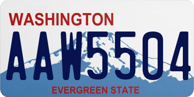 WA license plate AAW5504