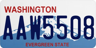WA license plate AAW5508