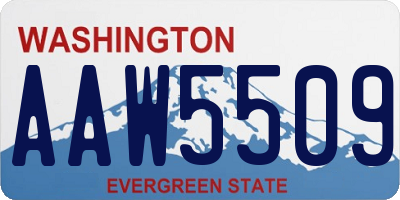 WA license plate AAW5509