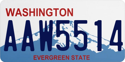 WA license plate AAW5514