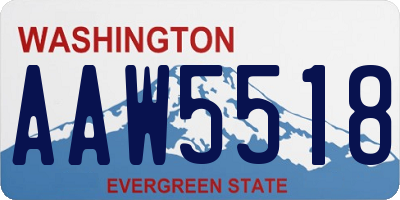 WA license plate AAW5518