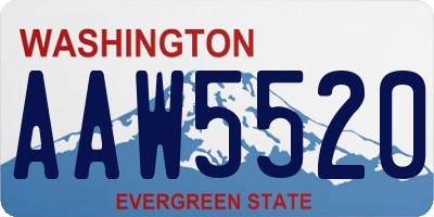 WA license plate AAW5520