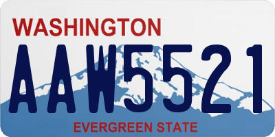 WA license plate AAW5521