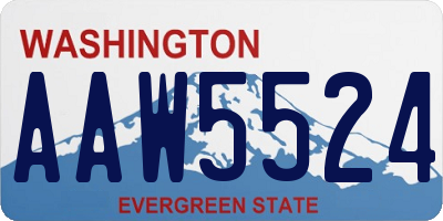 WA license plate AAW5524
